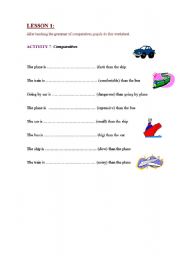 English Worksheet: comparatives