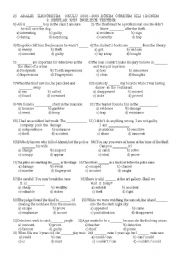 English Worksheet: simple past-could