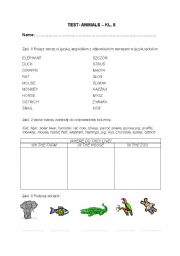 English worksheet: Animals