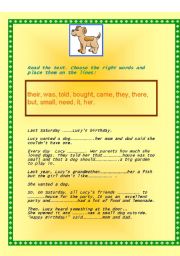 English Worksheet: LUCYS WISH