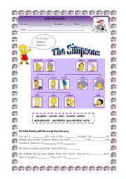 English Worksheet: tHE sIMPSONS