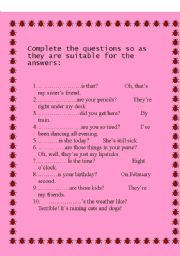 English worksheet: 