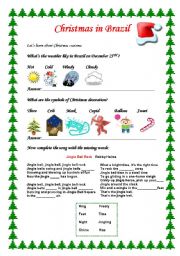 English Worksheet: Christmas In Brazil