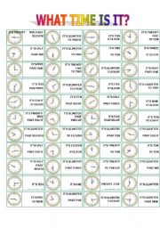English Worksheet: WHAT TIME IS IT?