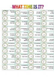 English Worksheet: WHAT TIME IS IT?