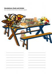 English Worksheet: Vocabulary: Food and Drink