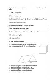 English Worksheet: English for Geometry worksheets