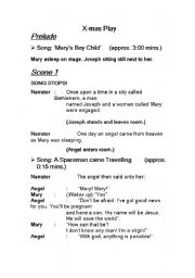 English worksheet: X-mas Play