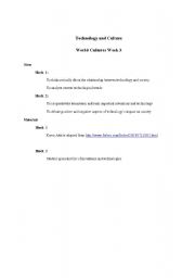 English worksheet: Technology and Culture