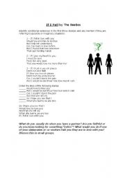 English Worksheet: If I Fell