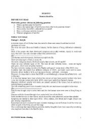 English Worksheet: reading