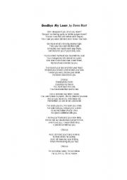 English worksheet: Goodbye My Lover, by James Blunt