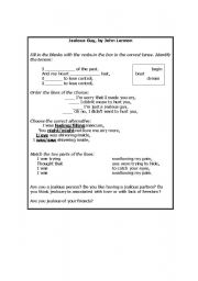 English Worksheet: Jealous Guy, by John Lennon