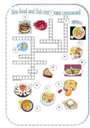 sea food and fish crossword