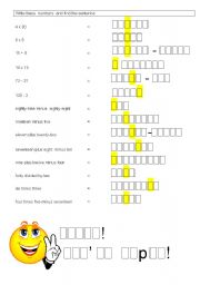 English worksheet: NUmbers