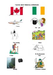 English worksheet: Talking about your experiences in Ireland