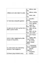 English worksheet: grammar worksheet