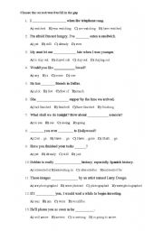 English Worksheet: quick grammar review