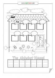 English Worksheet: alphabet house