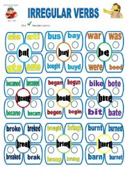 English Worksheet: irregular verbs-a