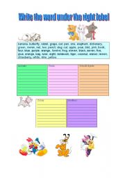 English worksheet: Vocabulary  