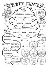 English Worksheet: My Bee Family