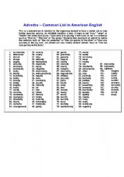 English Worksheet: Adverbs
