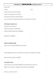 Super Size Me : worksheet for a conversation class