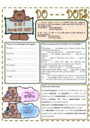 English Worksheet: DO - - - DOES