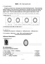 English worksheet: Work sheet Unit 2