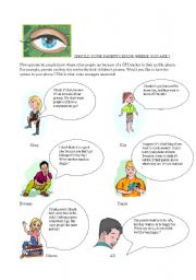 English Worksheet: Should your parents know where you are ?
