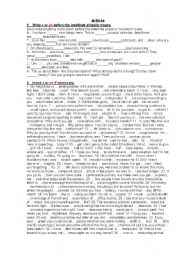 English worksheet: ARTICLES