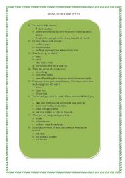 English worksheet: How green are you ?