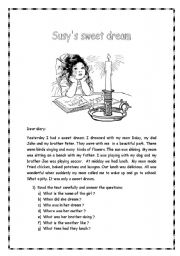 English Worksheet: Suzys sweet dream