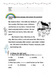 English Worksheet: Reading for elementary