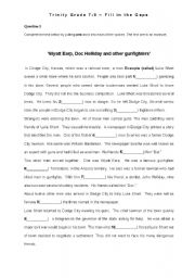 English Worksheet: Wyatt Earp and Doc Holliday - American Culture