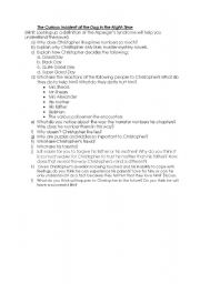 English Worksheet: The Curious Incident of the Dog in the Night-Time