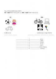 English Worksheet: He or she