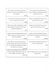 English worksheet: word cards 3 - hobbies