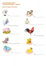 English worksheet: animals