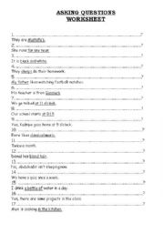 English worksheet: Askin Questions worksheet