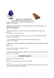 English Worksheet: Are you a chocoholic?