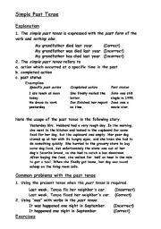English Worksheet: The Past Simple 