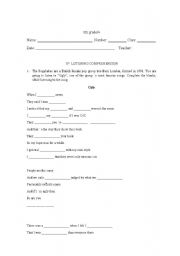 English Worksheet: Listening Comprehension