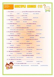 English Worksheet: MULTIPLE CHOICE (1)