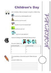 English Worksheet: Childrens Day