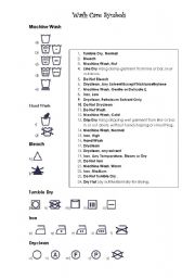 English Worksheet: Wash care symbols
