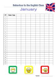 English Worksheet: Behaviour chart