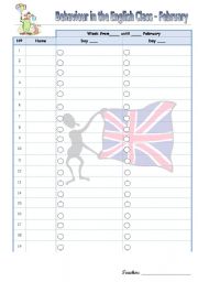 English Worksheet: Behaviour chart 2