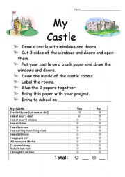 English Worksheet: My Castle Project